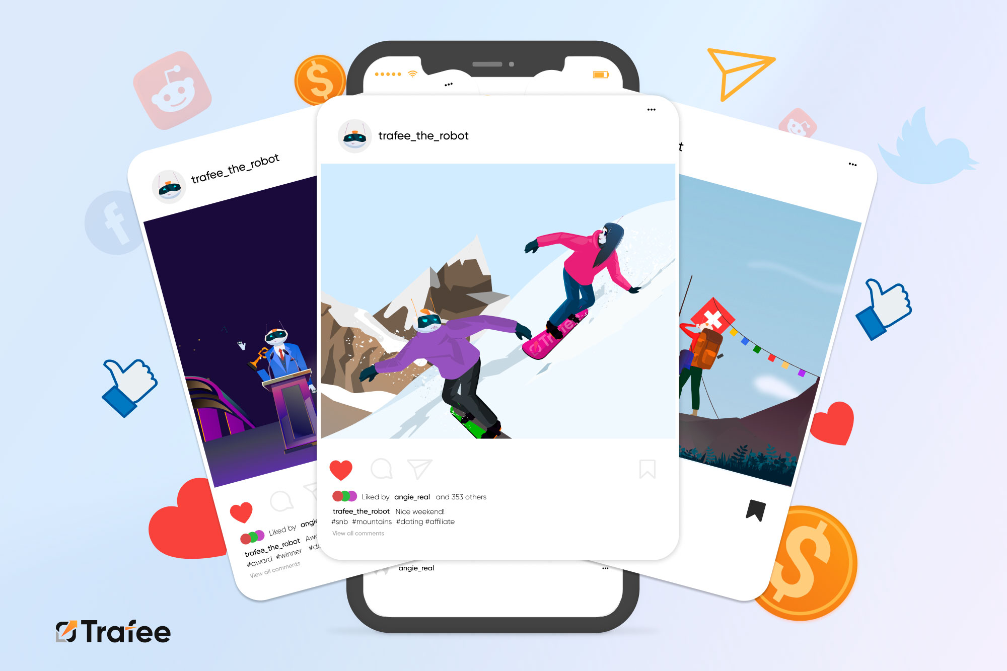 Instagram feed of Trafee robot