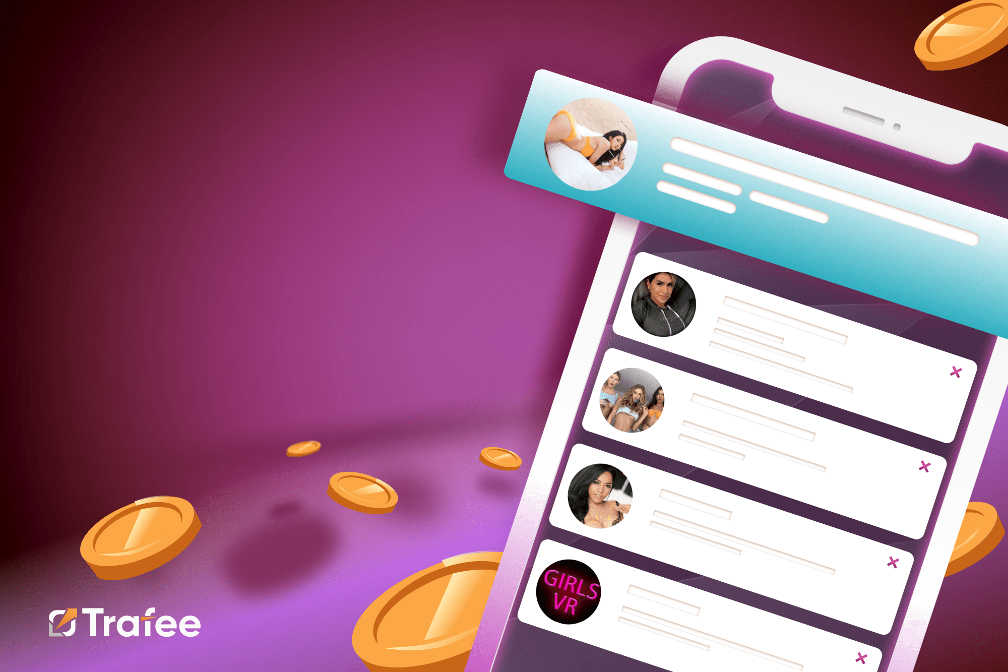 Phone with messages. Affiliate network